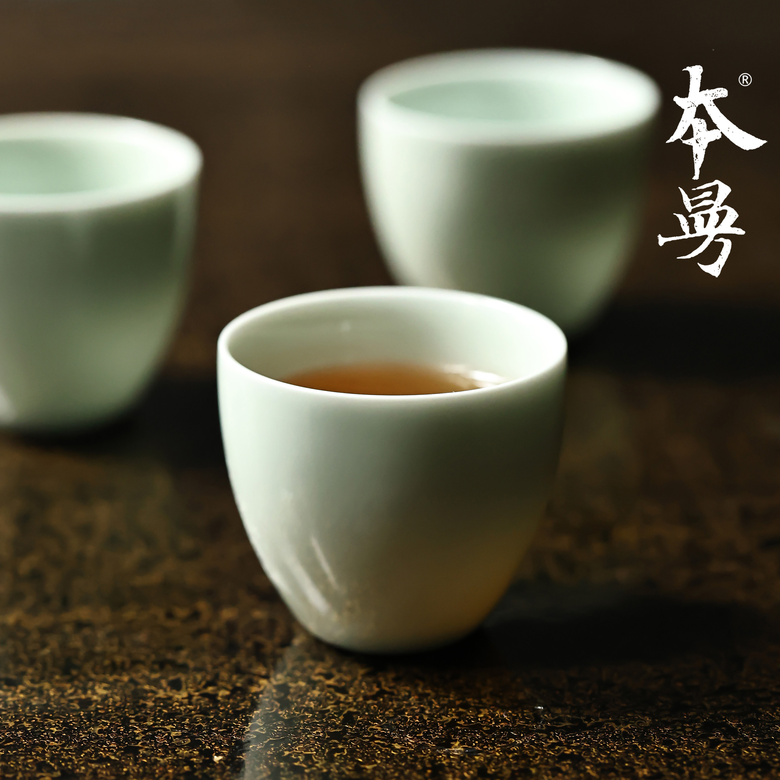 本曼山房湖田窑大相杯景德镇影青釉白瓷茶杯品茗杯家用客杯主人杯