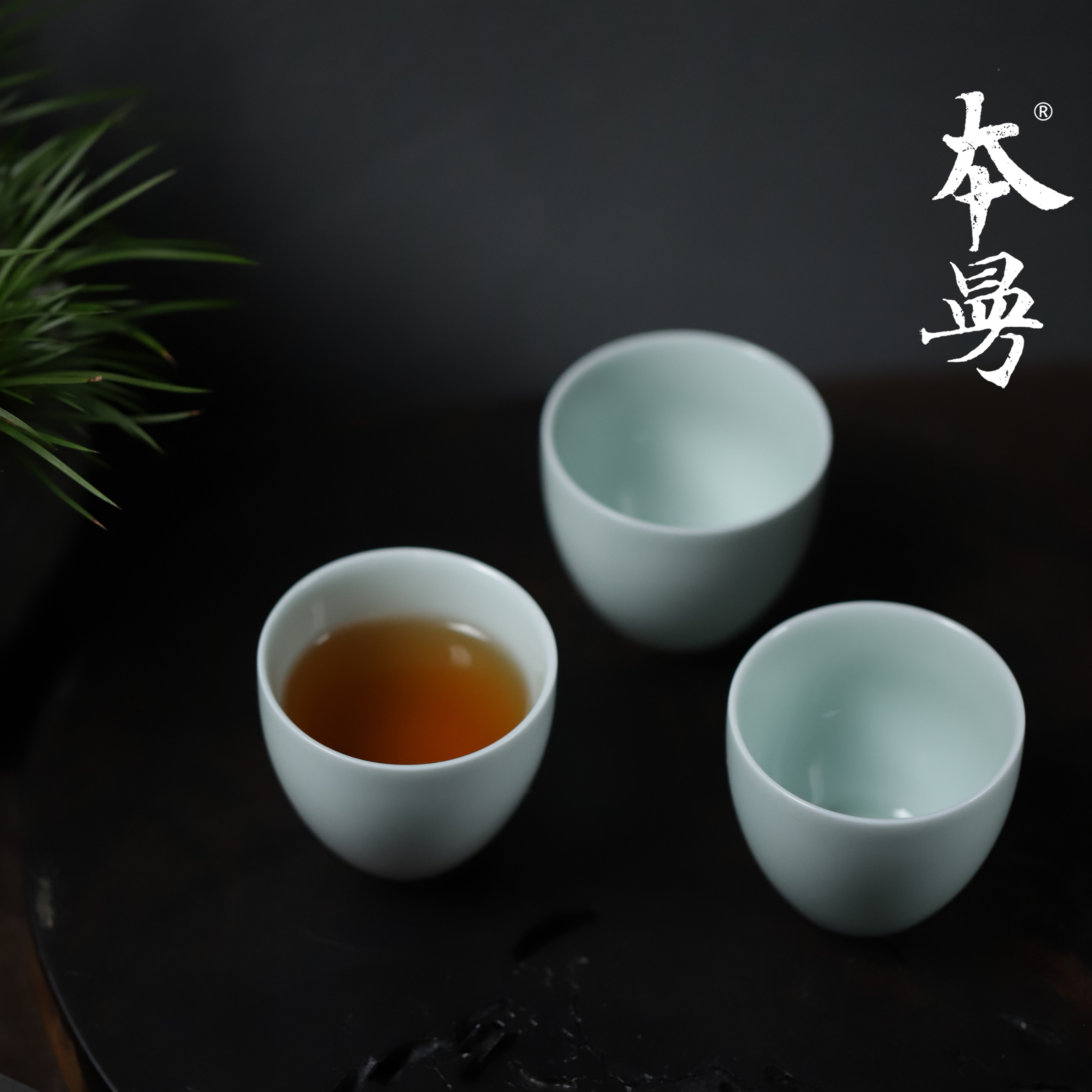 本曼山房 湖田窑大相杯 景德镇影青釉茶杯个人杯中国风陶瓷品茗杯