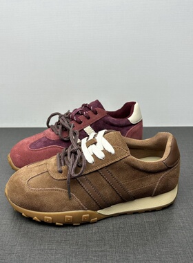 34 35 36码撤柜处理真皮德训鞋女春秋软底软面休闲百搭拼色阿甘鞋