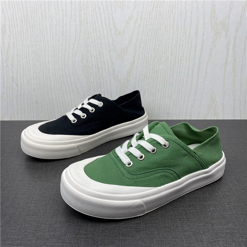 特价清仓断码处理帆布鞋女春季圆头系带简约休闲百搭平底女士单鞋