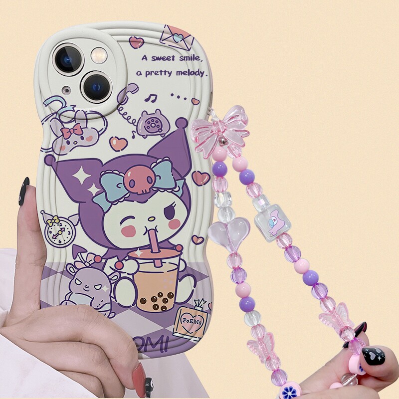 ins紫色库洛米适用OPPOA1pro手机壳真我GTneo5趣味v30新款reno9可爱r17网红后壳findx6波浪边k10x防摔手链A53属于什么档次？