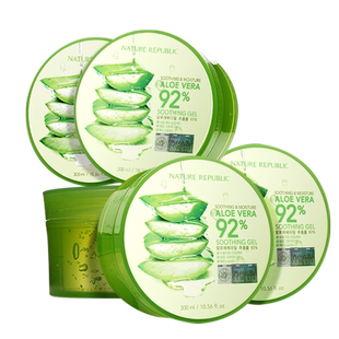 自然乐园芦荟胶300ml*5罐保湿补水滋润面霜晒后修复镇静舒缓面霜