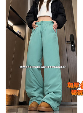 加厚大码棉裤男冬季外穿防寒防雪长裤宽松直筒户外慵懒保暖休闲裤