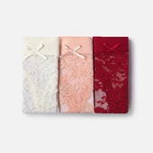 组合装 精美女士三角裤 低腰全包臀 蕾丝网纱花朵性感内裤