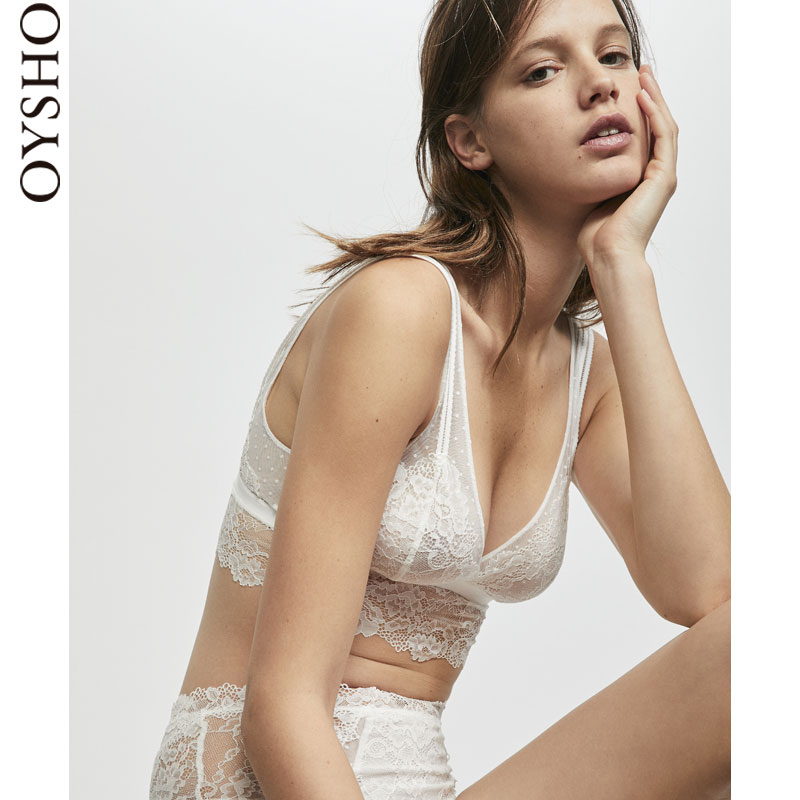 Oysho braletteÇᱡ˫²ãÀÙË¿Èí±È«ÕÖ±ÎÞ¸ÖȦÎÄÐØ 30198289959