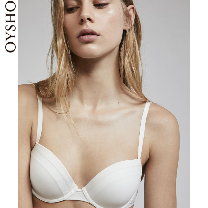 Oysho °×É«±¡¿îVÐÍÎÞ²åÆ¬ÓиÖȦ¾µäÎÄÐØÄÚÒÂÅ® 30111224959