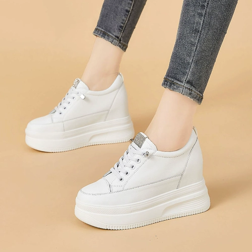 Высокая летняя белая обувь, дышащие высокие туфли на платформе, подходит для подростков