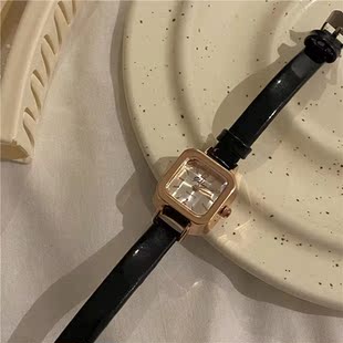Ulzzang（钟表）同款手表方块牛奶方糖复古皮革细带小巧气质学生