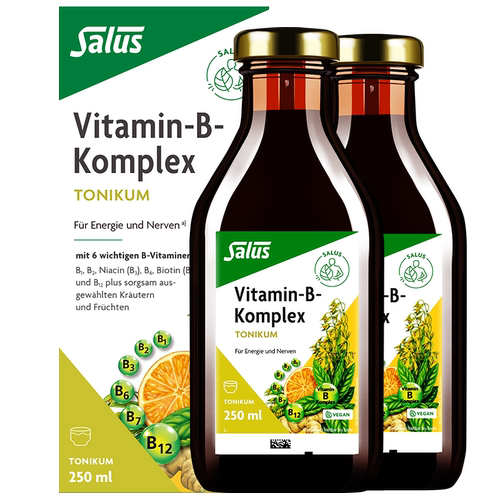 Salus莎露斯液体活性VB维生素b族复合维b b2b12b1生物素250ml*2瓶