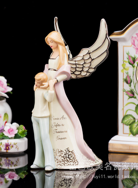 Bradford音乐陶瓷天使守护摆件