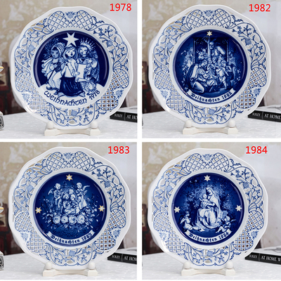 Schumann舒曼青花圣诞瓷盘挂盘