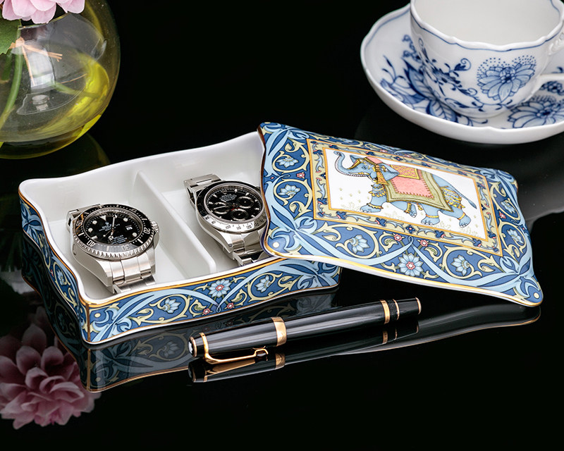 威基伍德Wedgwood 1992蓝象名片盒手表首饰盒耳饰项链戒指收纳盒