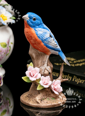 林间仙境鸟语花香电视柜陶瓷摆件