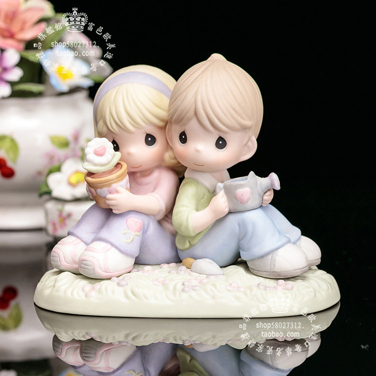 Precious Moments爱永不碎 爱在绽放 水滴娃娃陶瓷结婚情人节礼物