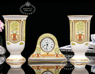 英国Royal 凡尔赛宫御花园骨瓷花瓶时钟 Worcester伍斯特1996经典