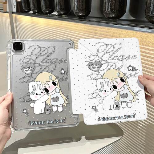 野有上秋小兔ipadpro11寸A16平板12代MINI7保护壳air6/7保护套Y折