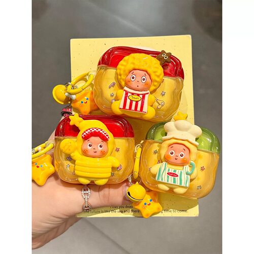 卡通可爱立体奶油星星人情侣适用苹果新airpods4代1/2蓝牙耳机壳airpro3保护套无线保护壳女款