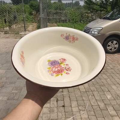 加厚搪瓷盆浪漫之都洗脸盆和面盆汤盆面盆搪瓷饭碗保鲜碗猪油饭盆