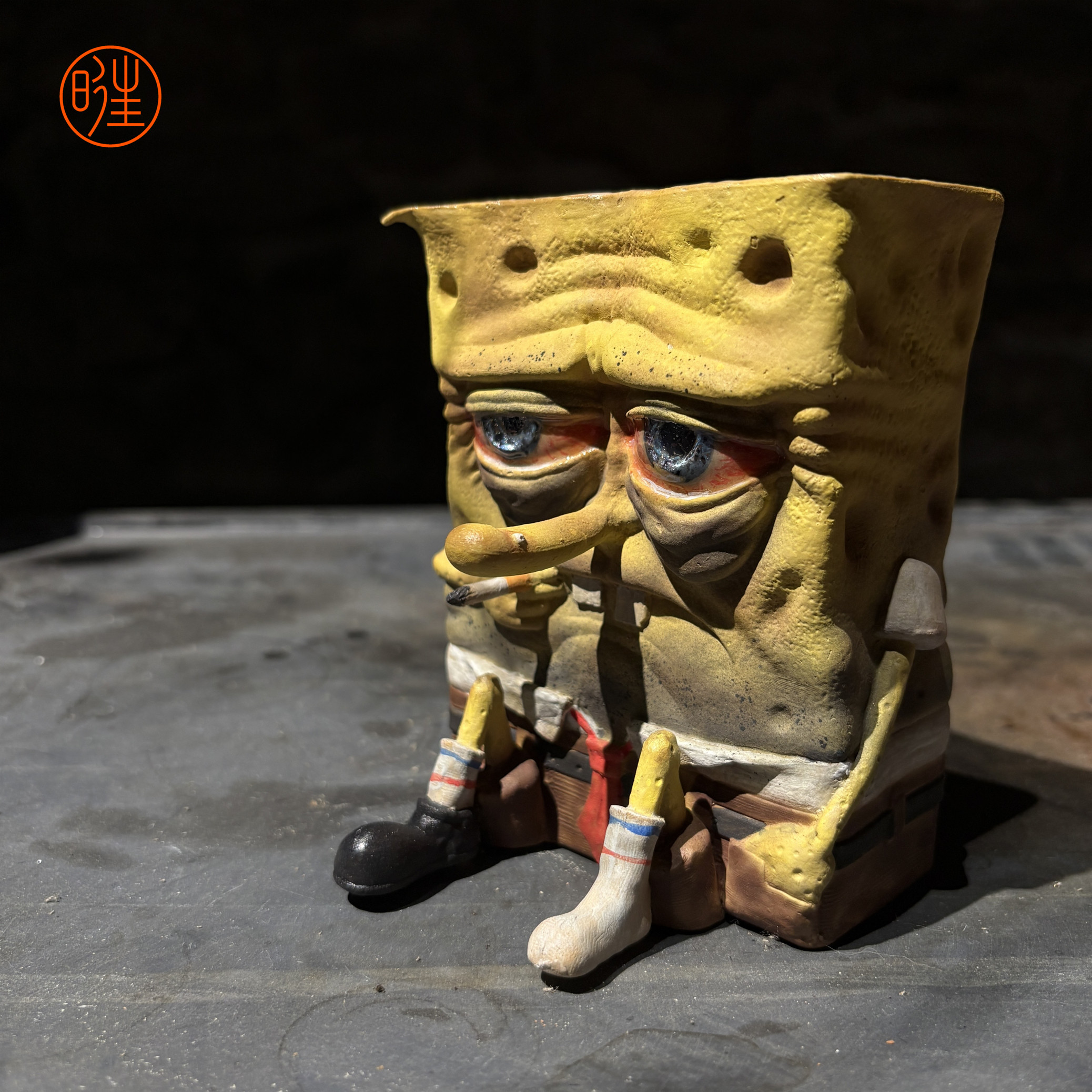 创意陶瓷(颓废的海绵宝宝)公道杯 水杯