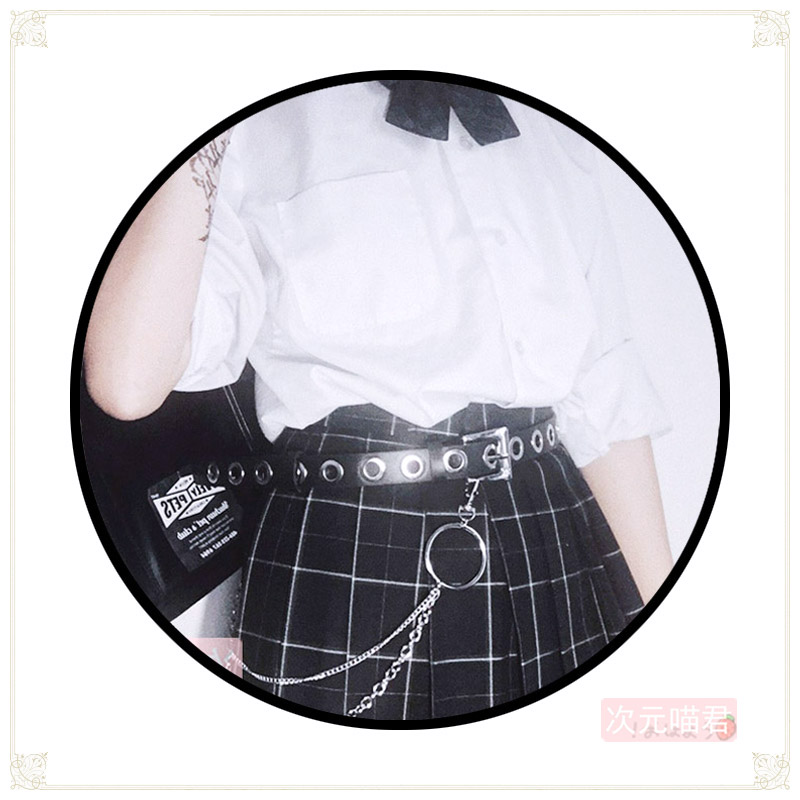 朋克哥特辣妹链条腰带腰链jk
