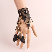 黑朋克洛丽塔Lolita复古哥特风格 蒸汽原创手套cos护腕蕾丝配饰