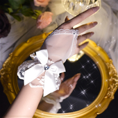 Lolita花嫁蝴蝶结蕾丝花边网纱手套手袖 女lo搭配茶话会配饰袖 套