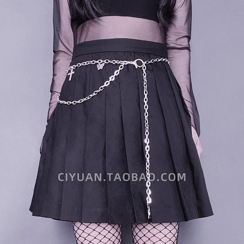 朋克哥特裙链十字架金属链条腰带