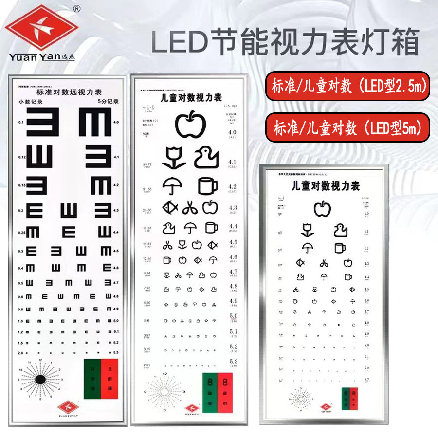 远燕视力表灯箱视力测试表5/2.5米国际标准对数家用成人儿童卡通图片