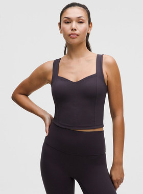 Nulu 女士桃心领内置内衣背心 B/C 芯吸丨lululemon丨LW1GBVS