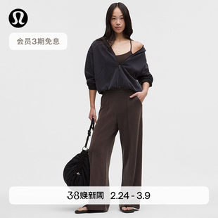 Brushed Softstreme 女士拉绒中褶阔腿裤丨lululemon丨LW5IPEA