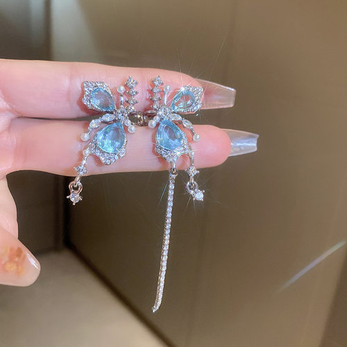 不对称蝴蝶耳挂无耳洞女士耳饰品