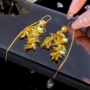 今年流行麦穗流苏耳线女新款洋气长款耳饰穗穗平安百搭显脸瘦耳坠