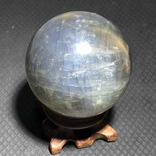 千蕊天然黑太阳石圆球摆件 日光石球把玩 原石打磨手把件