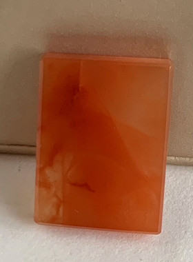 天然水晶红兔毛方牌吊坠