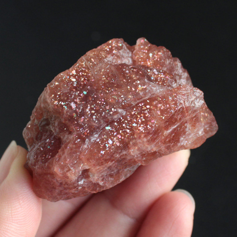 千蕊天然太阳石毛料矿物标本爱好者 日光石雕刻料 原矿日长石