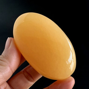 小号天然阿富汗黄玉手把件白玉把玩碳酸盐质玉方解石原石小摆件