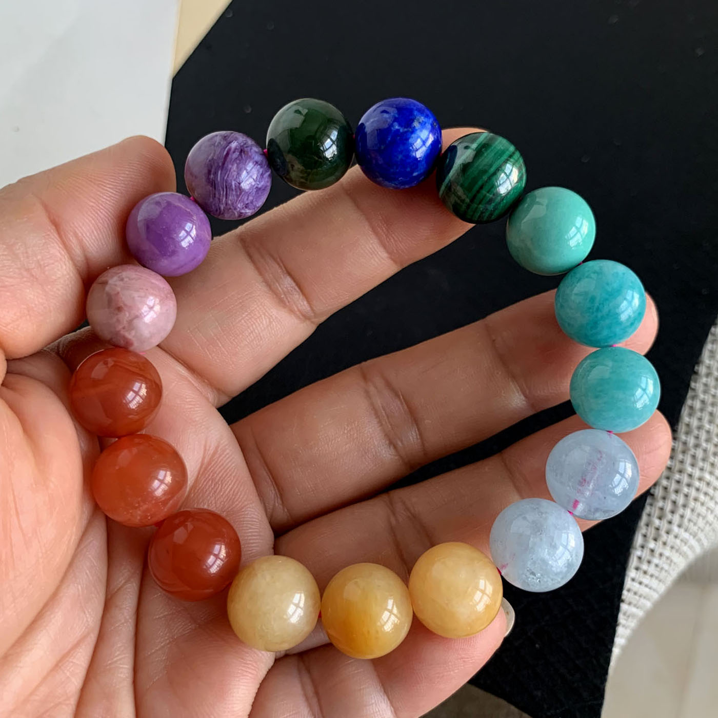 天然多宝手边手串玛瑙青金石