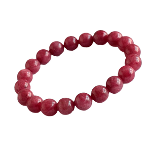 千蕊 天然北美红蔷薇辉手链 桃花玉手串 玫瑰晶手链女生美丽