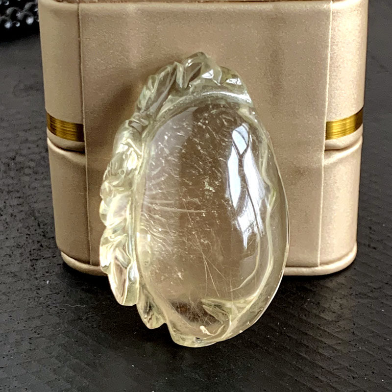 天然发晶雕刻蝙蝠吊坠多子多福