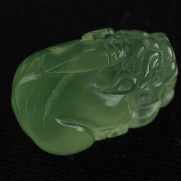 千蕊貔貅吊坠天然葡萄石项链手工雕刻莲花貔貅项坠绿碧榴实物送链