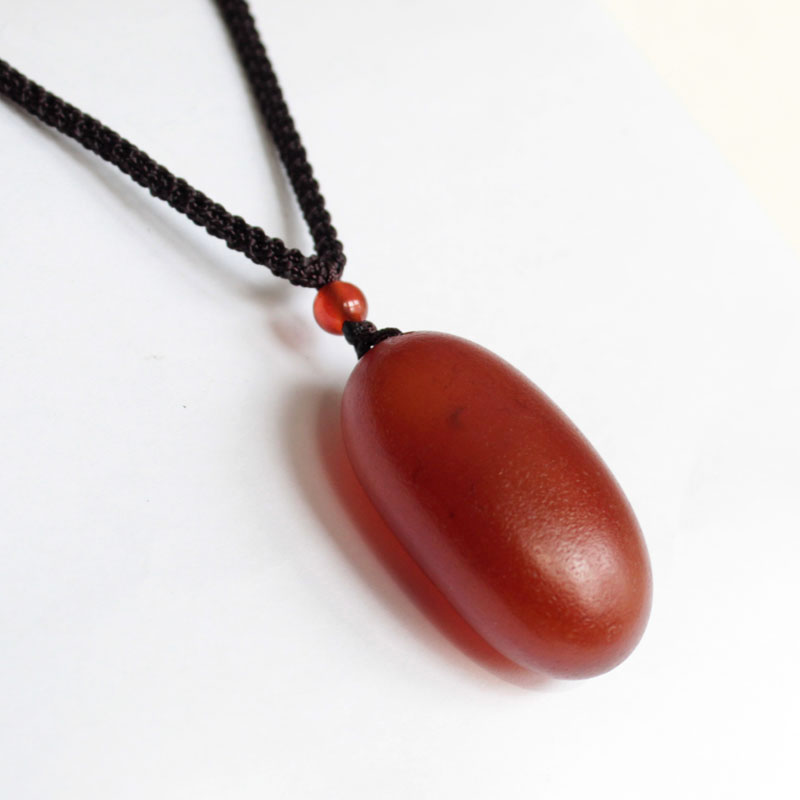 天然红玛瑙原石吊坠毛衣链