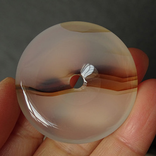 千蕊天然海洋玉髓平安扣吊坠 水草玛瑙项链 高冰玉润配链 实物