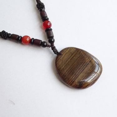 千蕊天然树化玉吊坠 树化石吊坠毛衣链 原始风味一物一图