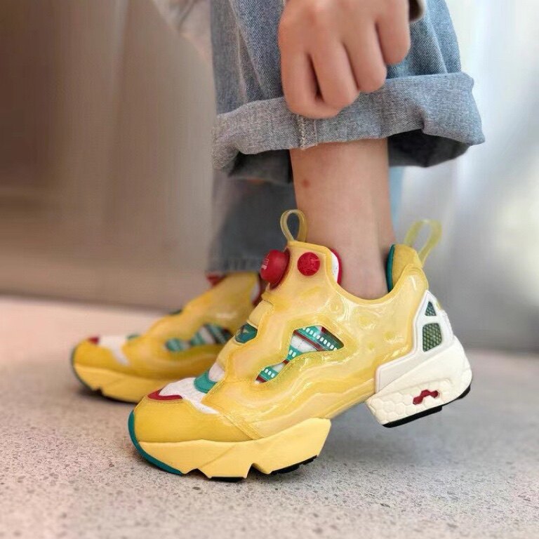 adidas三叶草reebok联名zx fury pump 充气缓震运动休闲鞋gw0364