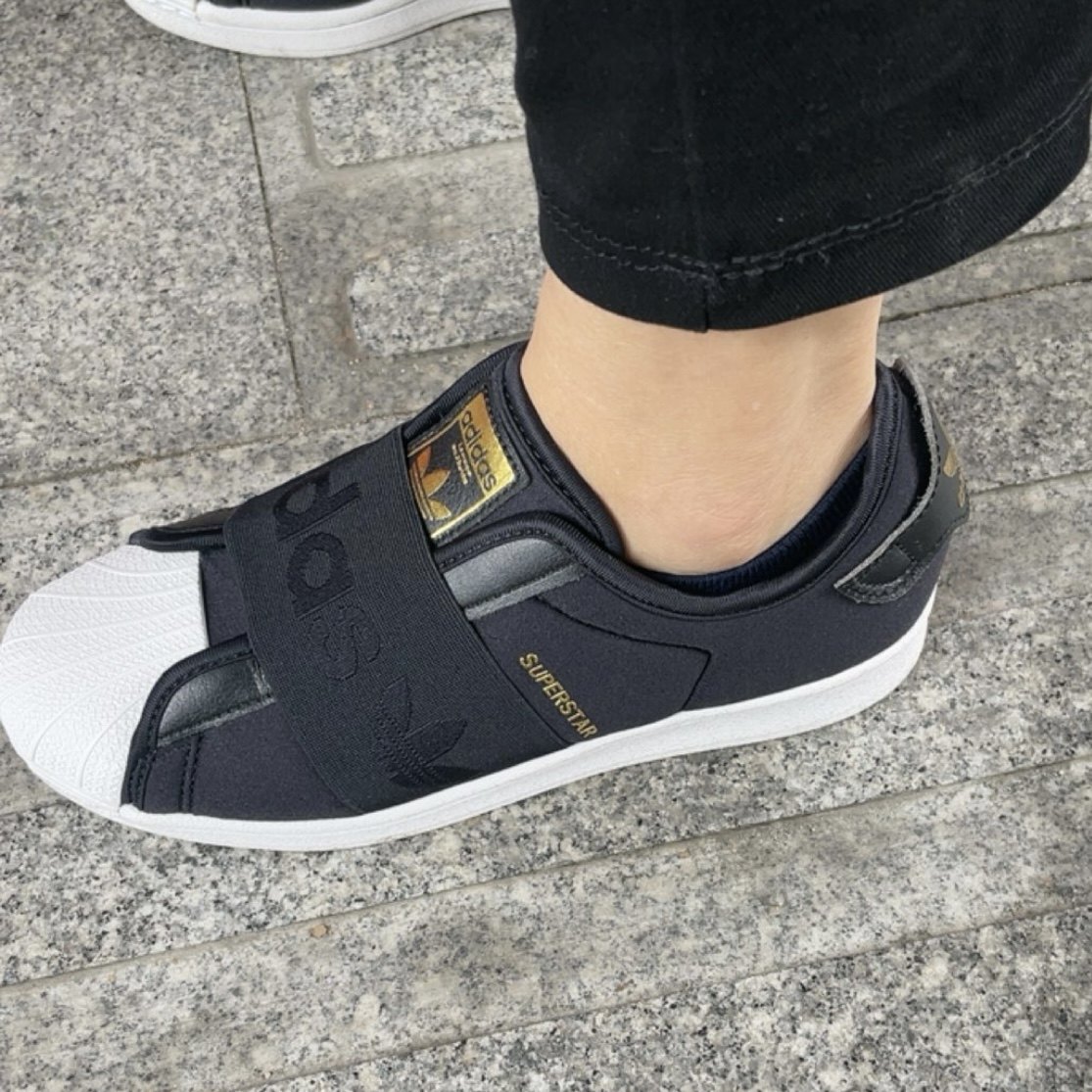 adidas三叶草superstar slipon一脚蹬贝壳头板鞋h67370 gz8398