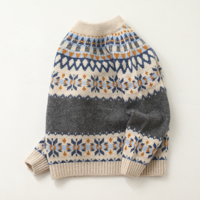 洪叶云台100%纯山羊绒儿童羊绒衫