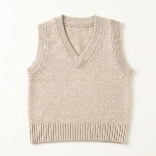 儿童纯羊绒衫男童宝宝毛衣针织背心马甲女童外套中小童坎肩秋冬款