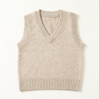 儿童纯羊绒衫男童宝宝毛衣针织背心马甲女童外套中小童坎肩秋冬款