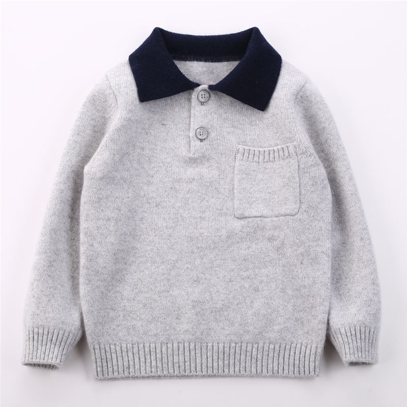 秋冬季100%纯山羊绒男童羊绒衫