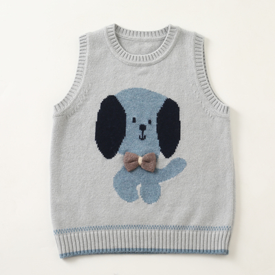 秋冬背心圆领宝宝毛衣男童女童山羊绒针织套头马甲坎肩儿童羊绒衫